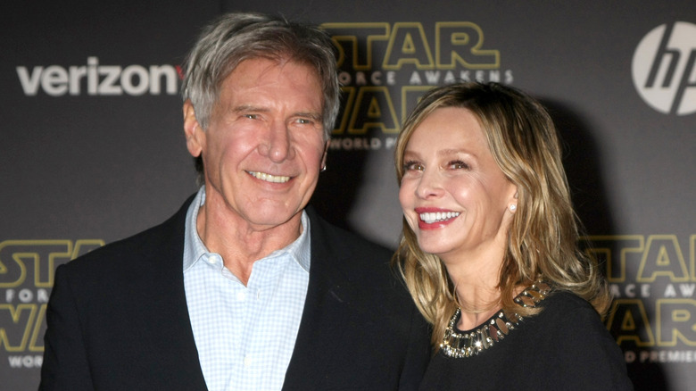 Harrison Ford and Calista Flockhart smile together