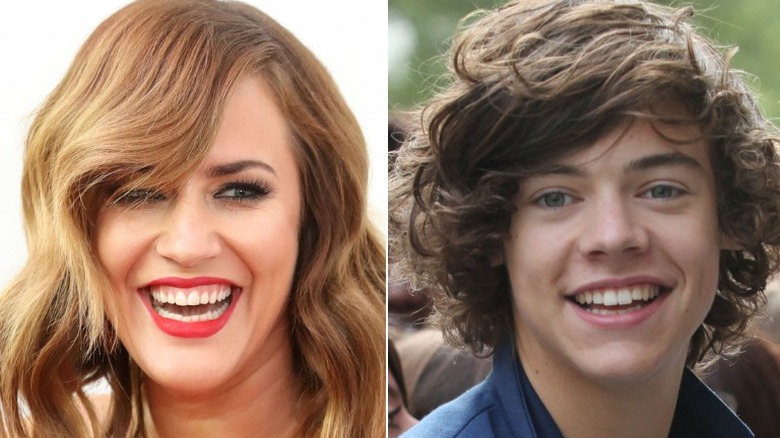 Caroline Flack Harry Styles smiling