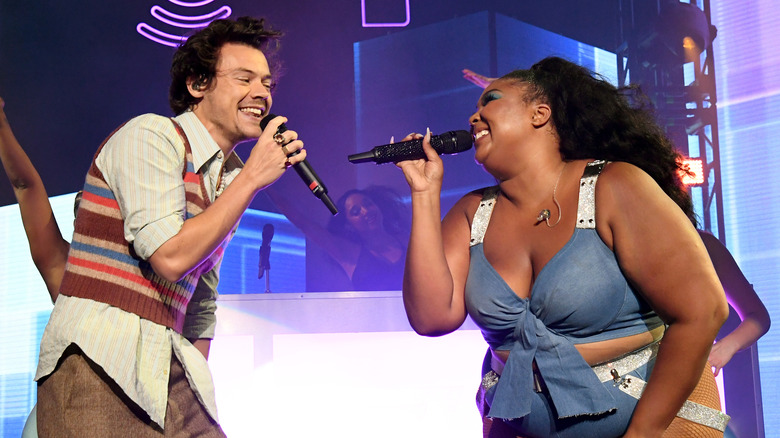 Harry Styles and Lizzo performing 'Juice' in 2020