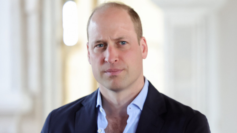 Prince William looking serious