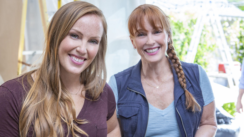 Mina Starsiak Hawk smiling alongside Karen E. Laine in happier times