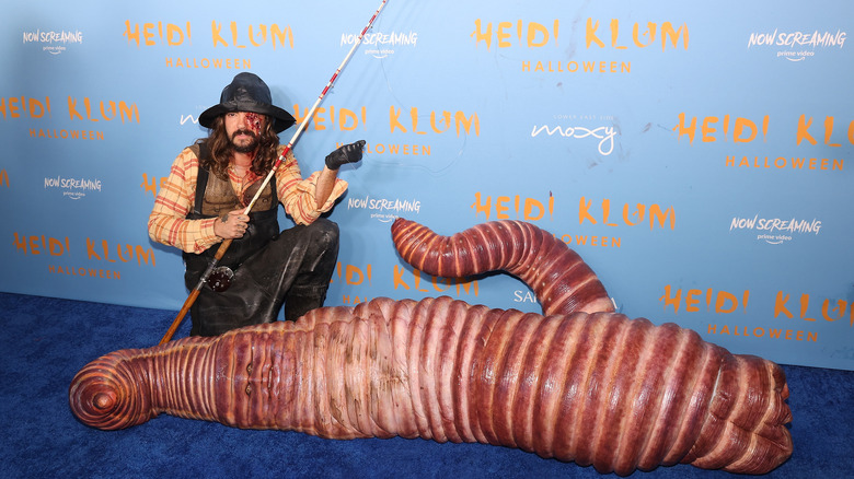 Heidi Klum as a worm and Tom Kaulitz as a fisherman for Halloween