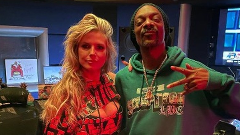 Heidi Klum and Snoop Dogg in studio