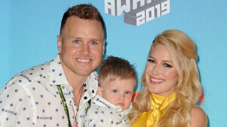 Spencer Pratt and Heidi Montag at an event with son Gunner
