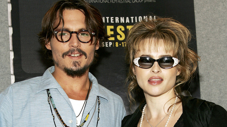 Johnny Depp and Helena Bonham Carter posing