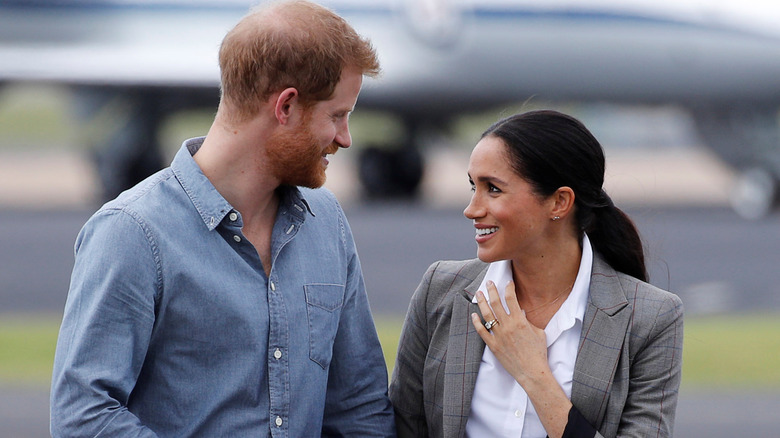 Prince Harry, Duke of Sussex and Meghan, Duchess of Sussex arrive in Dubbo, Australia.