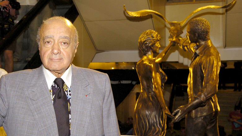 Mohamed Al-Fayed gold statue Harrods