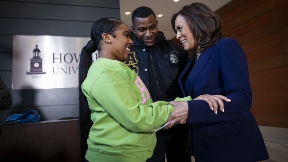 Kamala Harris, Mara Peoples, and Amos Jackson III