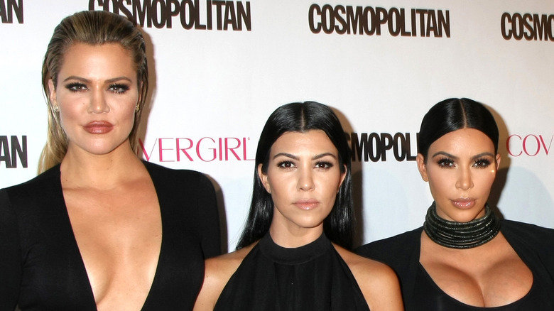 Khloe Kardashian, Kourtney Kardashian, and Kim Kardashian on the red carpet