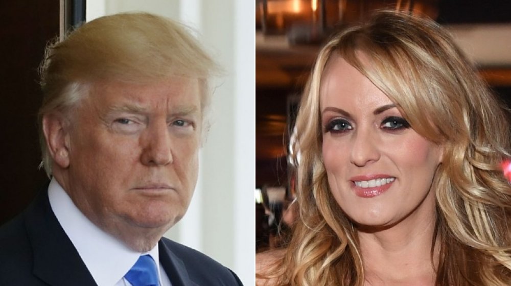 Donald Trump and Stormy Daniels, split