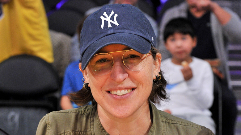 Mayim Bialik attends a basketball game between the Los Angeles Lakers and the Golden State Warriors 2019