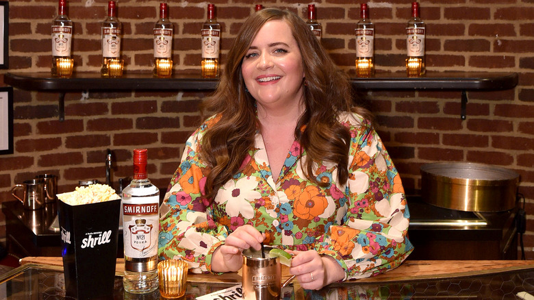 Aidy Bryant with Smirnoff products