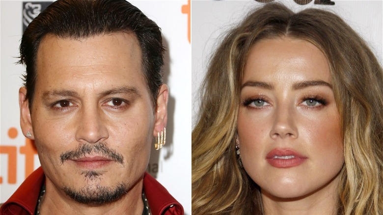 A composite image of Johnny Depp and Amber Heard