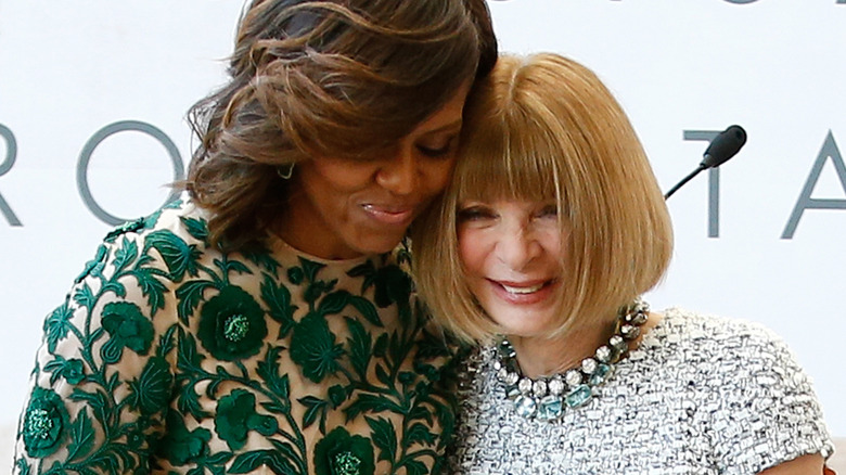 Michelle Obama and Anna Wintour hugging