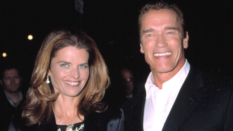 Arnold Schwarzenegger, Maria Shriver smiling 