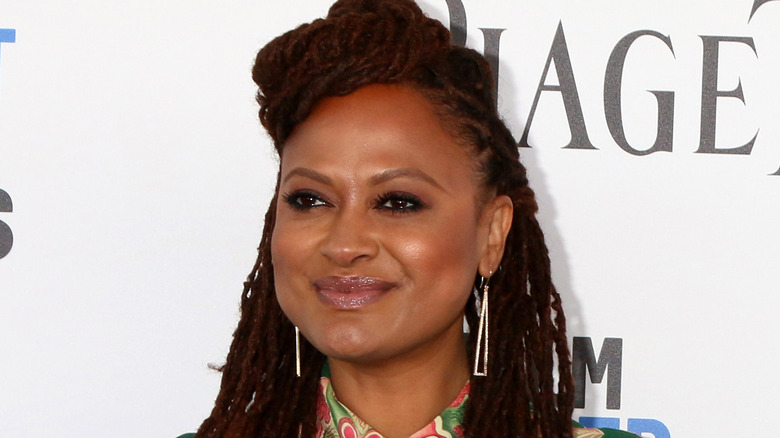 Ava DuVernay in a patterned dress