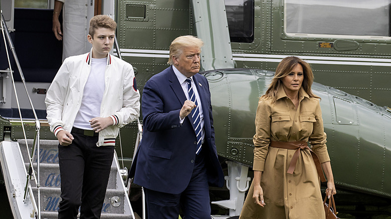 Barron Trump with Donald and Melania