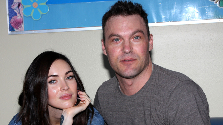 Brian Austin Green and Megan fox pose