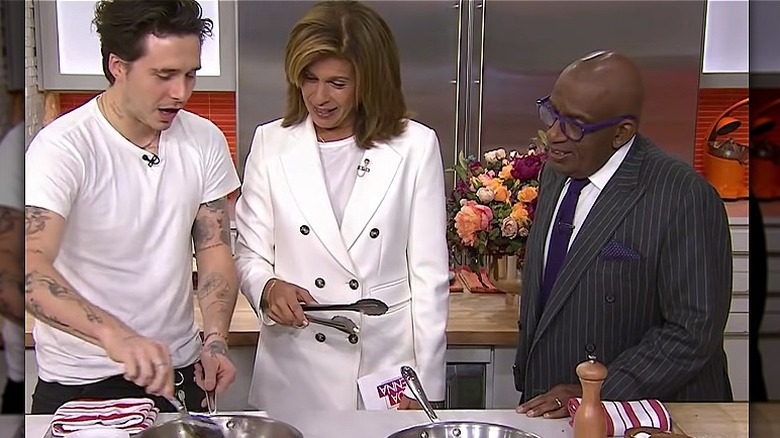 Brooklyn Beckham cooking with Hoda and Al Roker