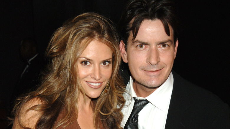 Brooke Meuller and Charlie Sheen posing