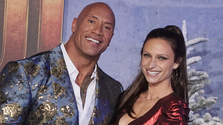 Dwayne Johnson Lauren Hashian smiling