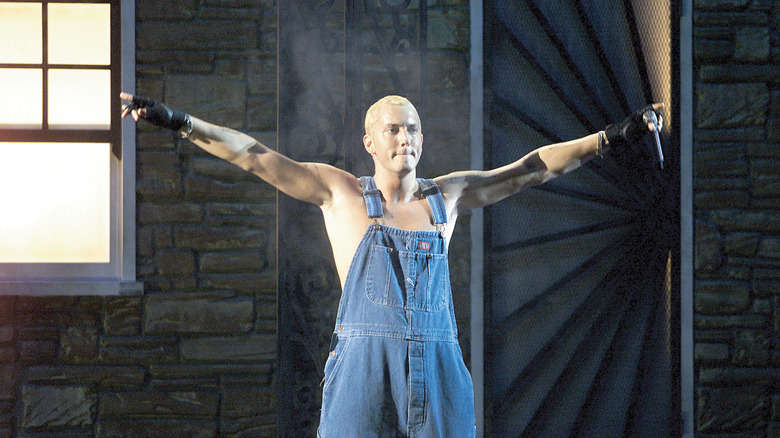 Eminem performing at the EMAs