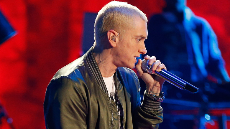 Eminem performing at an awards show