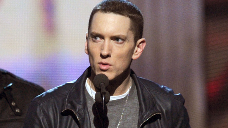 Eminem accepts a Grammy Award