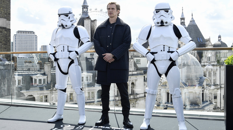 Hayden Christensen posing with storm troupers