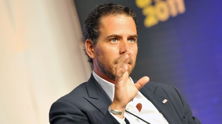 Hunter Biden gesturing with his hand