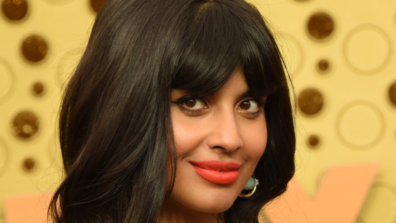 Jameela Jamil on a red carpet 