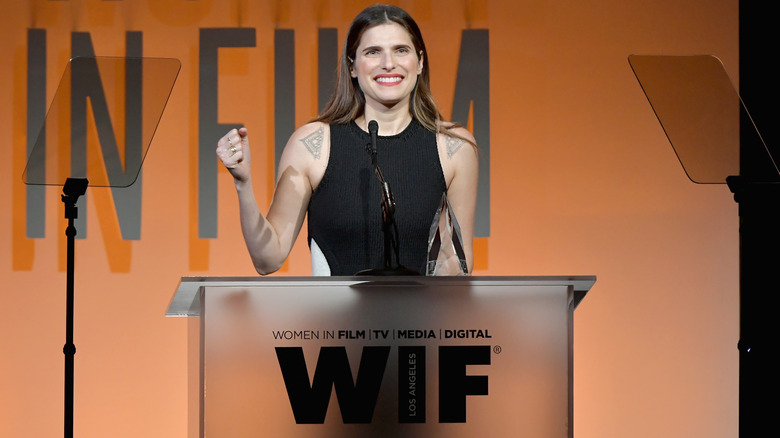 Lake Bell speaking