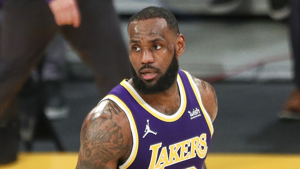 LeBron James at Lakers game