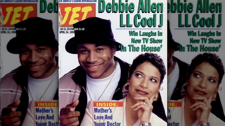 LL Cool J posing with Debbie Allen on the cover of Jet