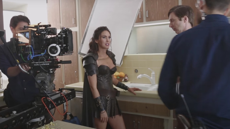 Megan Fox filming a video game