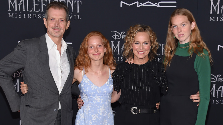 Gildart Jackson and Melora Hardin with their daughters