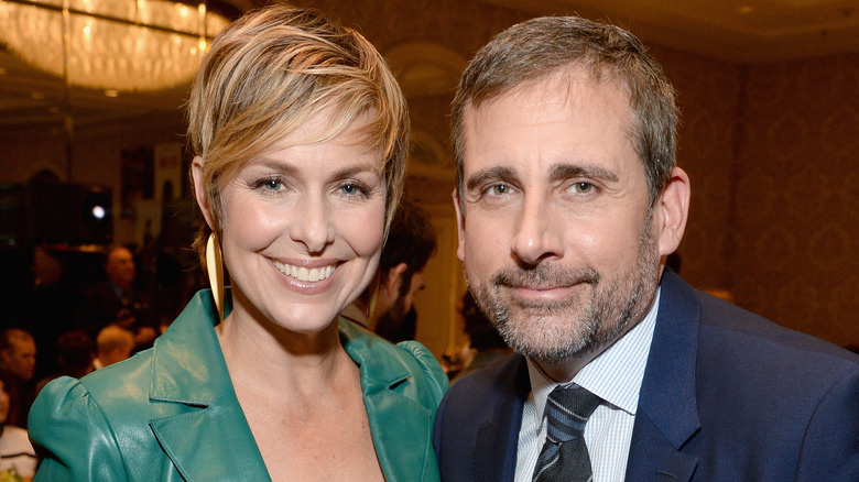 Melora Hardin and Steve Carell