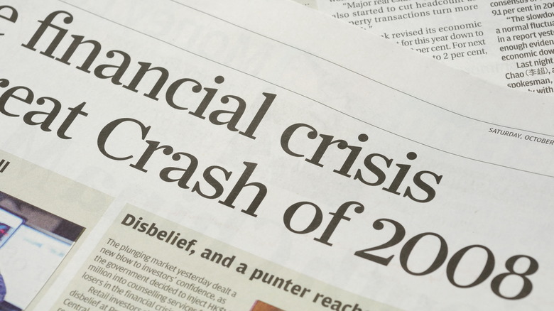 Financial Crisis 2008 newspaper headline