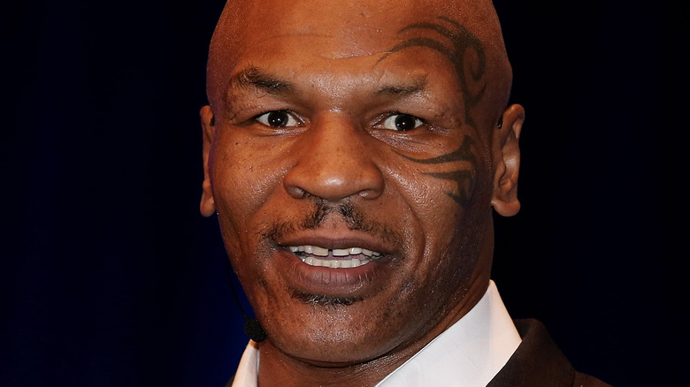 Mike Tyson cracking a smile