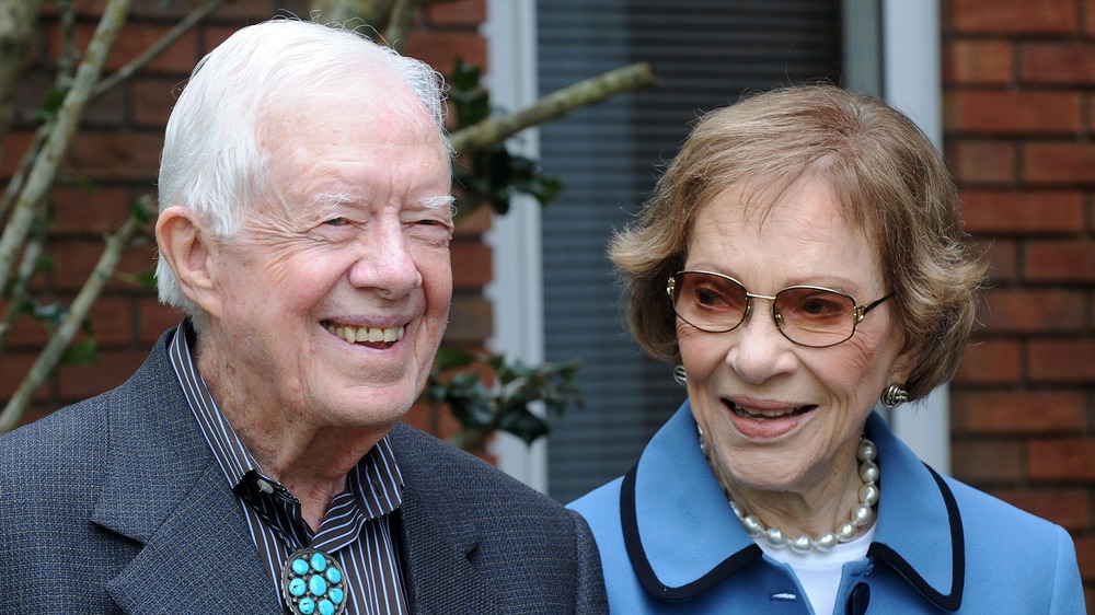 Jimmy Carter and Rosalynn Carter smiling