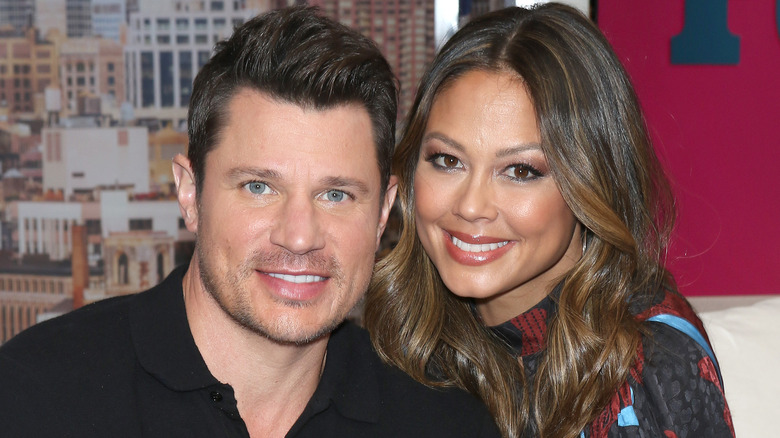 Nick and Vanessa Lachey smiling