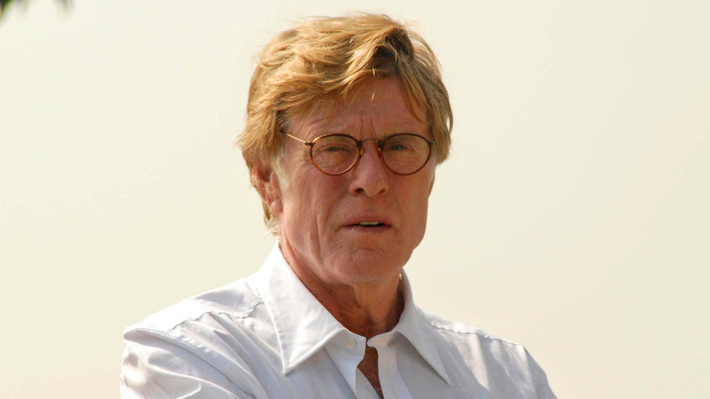 Robert Redford with a serious expression