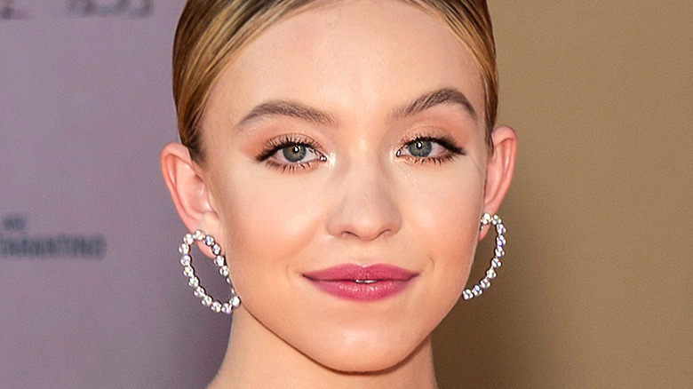 Sydney Sweeney in hoop earrings