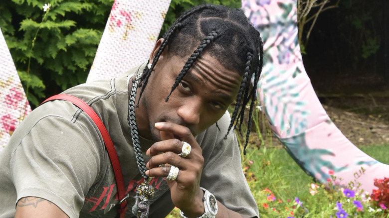 Travis Scott posing in grass