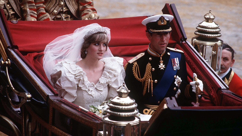 Princess Diana and Prince Charles on their wedding day.