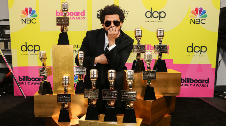 The Weeknd with his Billboard Music Awards