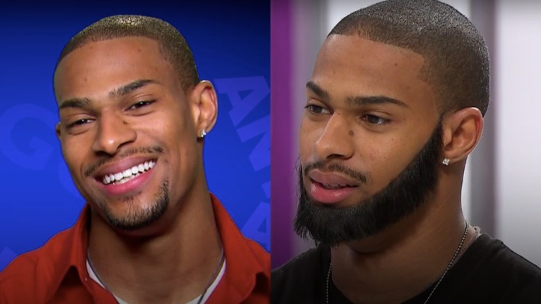 Denzel Wells wearing a fake beard in Cycle 21 of "America's Next Top Model"