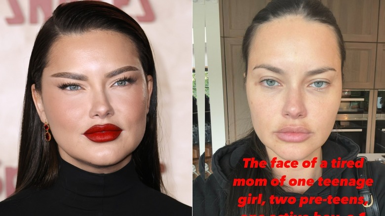 Adriana Lima with and without makeup