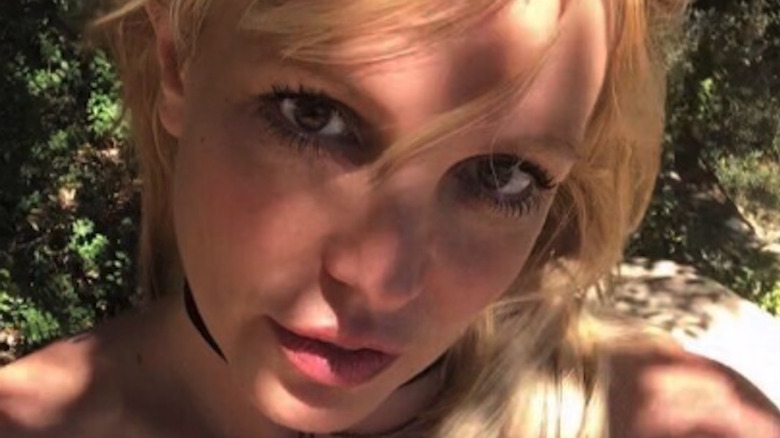 Britney Spears poses in a no makeup selfie