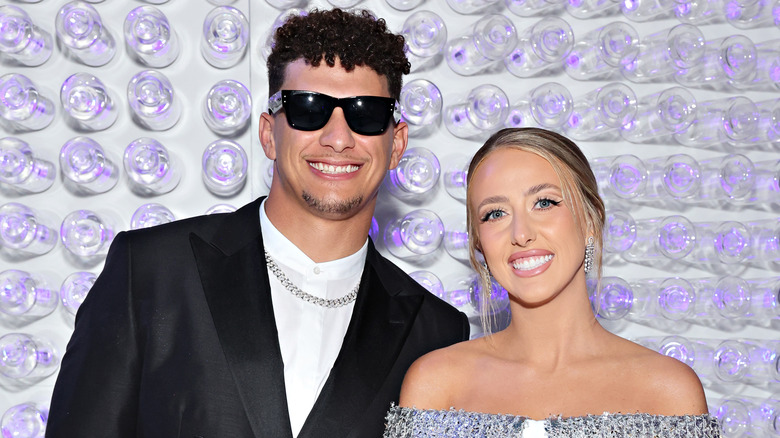 Patrick, Brittany Mahomes posing